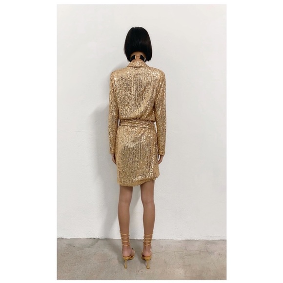 Zara gold sequined mini dress - Picture 3 of 8